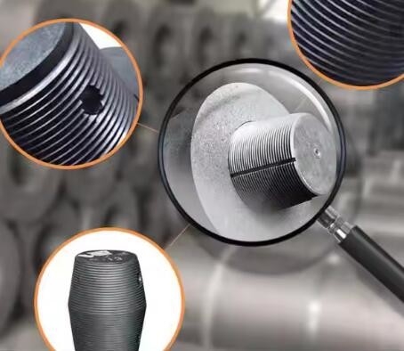 Rp গ্রাফাইট ইলেক্ট্রোড রড Hp150mm 250mm 350mm 450mm আর্ক ফার্নেস হিমায়ন Uhp গ্রেড