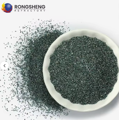 উচ্চ বিশুদ্ধতা RONGSHENG সবুজ সিলিকন কার্বাইড পাউডার ক্ষয়কারী গর্ত 240# 360# F1200 উচ্চ শক্তি 1900 অগ্নি প্রতিরোধী সিরামিক