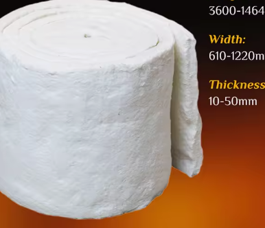 উচ্চ তাপমাত্রা 1430°C 1800C সিরামিক ফাইবার উলের কম্বল 25mm 50mm পুরুত্ব পলিক্রিস্টালাইন মুলাইট তাপ নিরোধক কম্বল