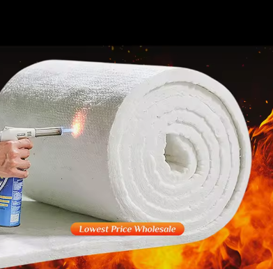 উচ্চ তাপমাত্রা 1430°C 1800C সিরামিক ফাইবার উলের কম্বল 25mm 50mm পুরুত্ব পলিক্রিস্টালাইন মুলাইট তাপ নিরোধক কম্বল