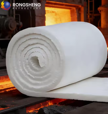 উচ্চ তাপমাত্রা 1430°C 1800C সিরামিক ফাইবার উলের কম্বল 25mm 50mm পুরুত্ব পলিক্রিস্টালাইন মুলাইট তাপ নিরোধক কম্বল