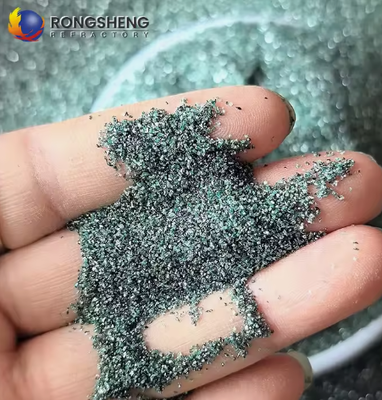 উচ্চ বিশুদ্ধতা RONGSHENG সবুজ সিলিকন কার্বাইড পাউডার ক্ষয়কারী গর্ত 240# 360# F1200 উচ্চ শক্তি 1900 অগ্নি প্রতিরোধী সিরামিক