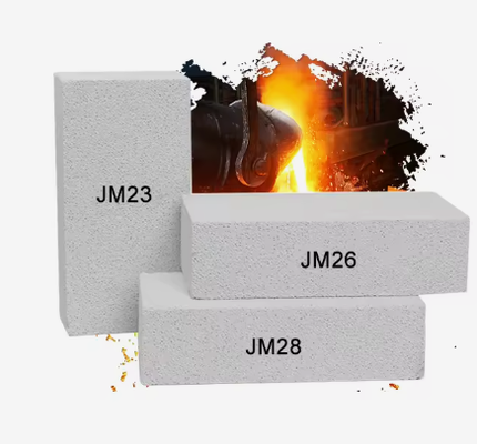 রংশেং Jm23 Jm26 Jm28 Jm32 অগ্নি প্রতিরোধী ইট 1800C হোয়াইট হালকা ওজন নিরোধক Mullite ইট